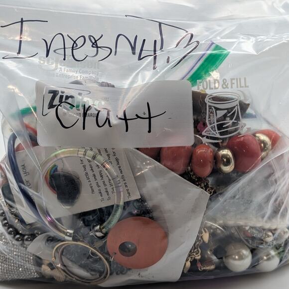 Jewelry Lot Ines Repurpose Bag Over 4 Pounds Beads & Possible Wearable Pieces - Picture 2 of 7